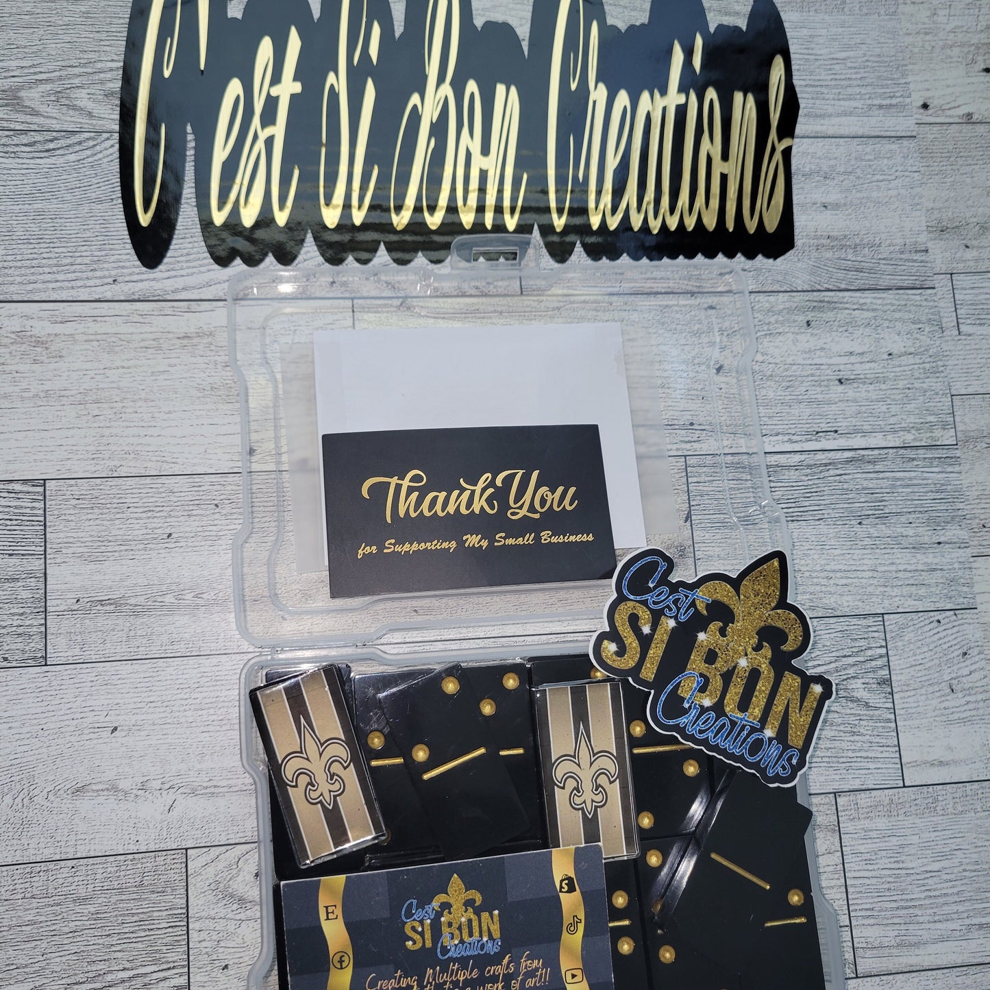 Gift Sports Black and Gold Dominos, Resin Dominos
