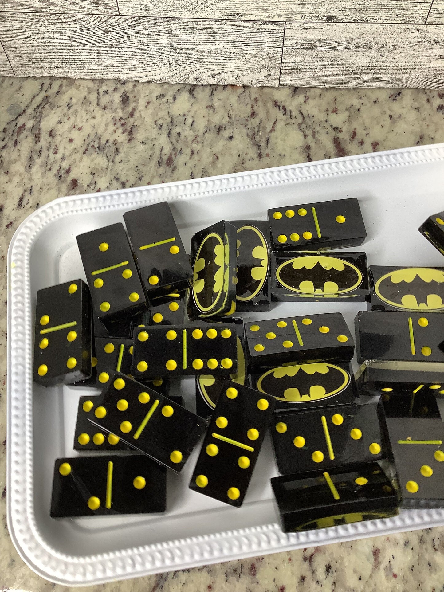 Black and Yellow Inspired Mishap Resin Dominoes