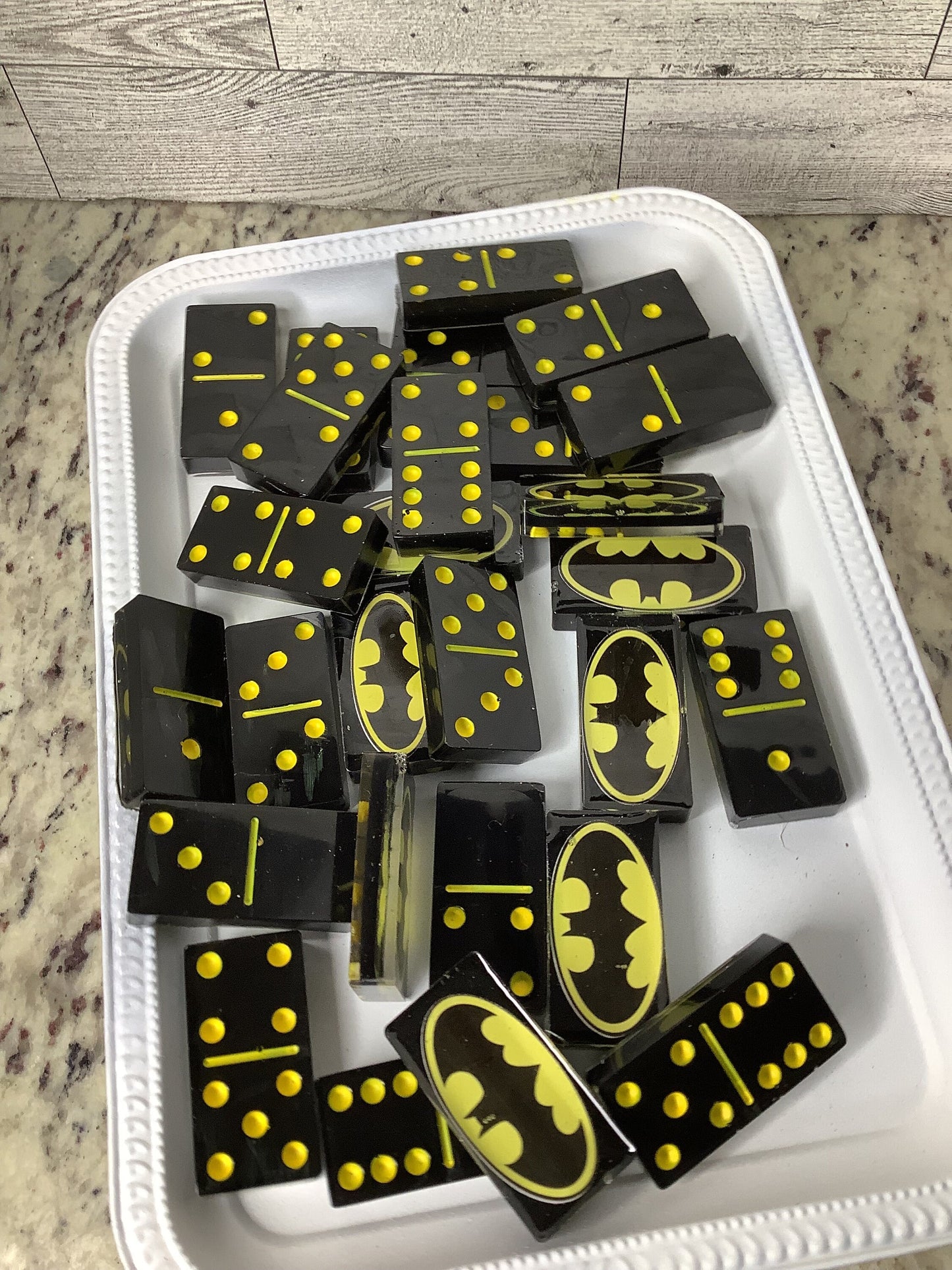 Black and Yellow Inspired Mishap Resin Dominoes