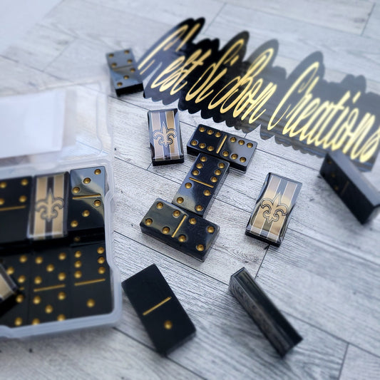 Gift Sports Black and Gold Dominos, Resin Dominos