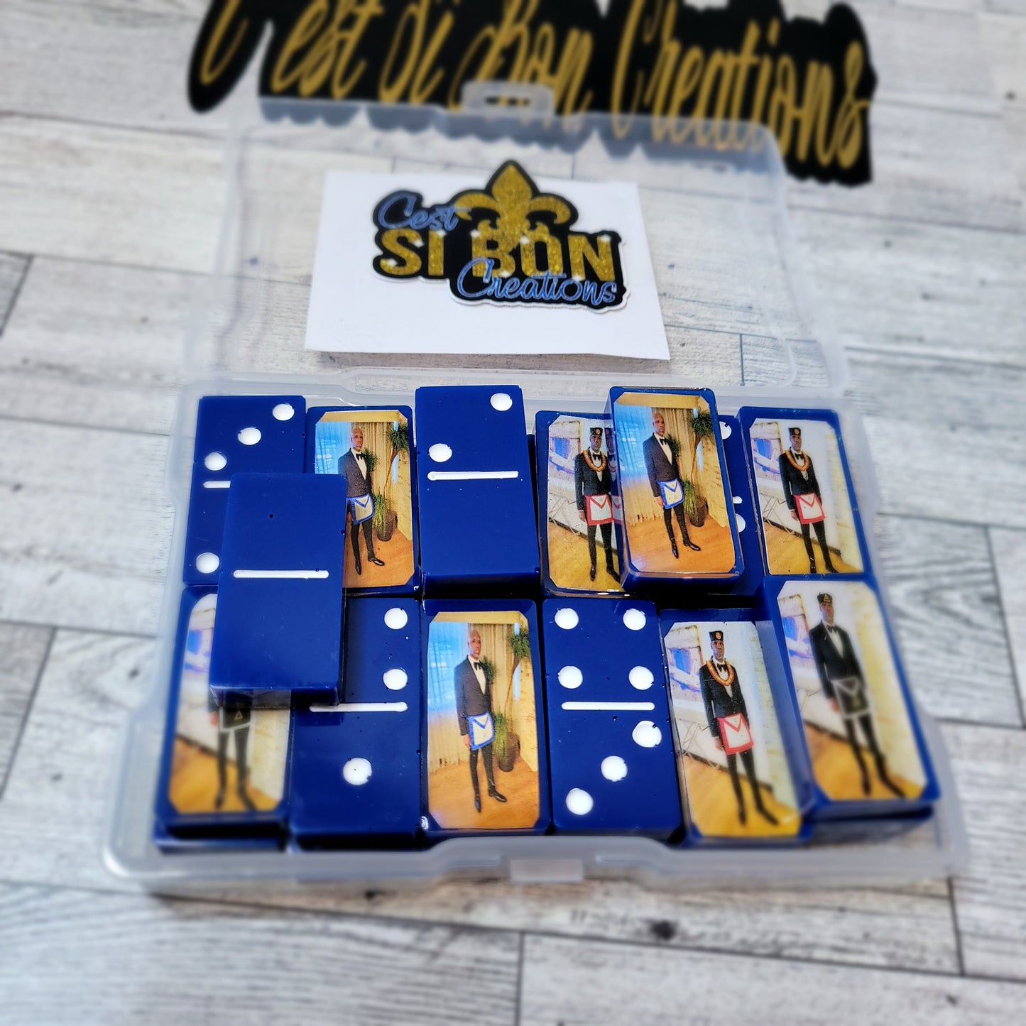 Gift Custom Mason Resin Dominoes