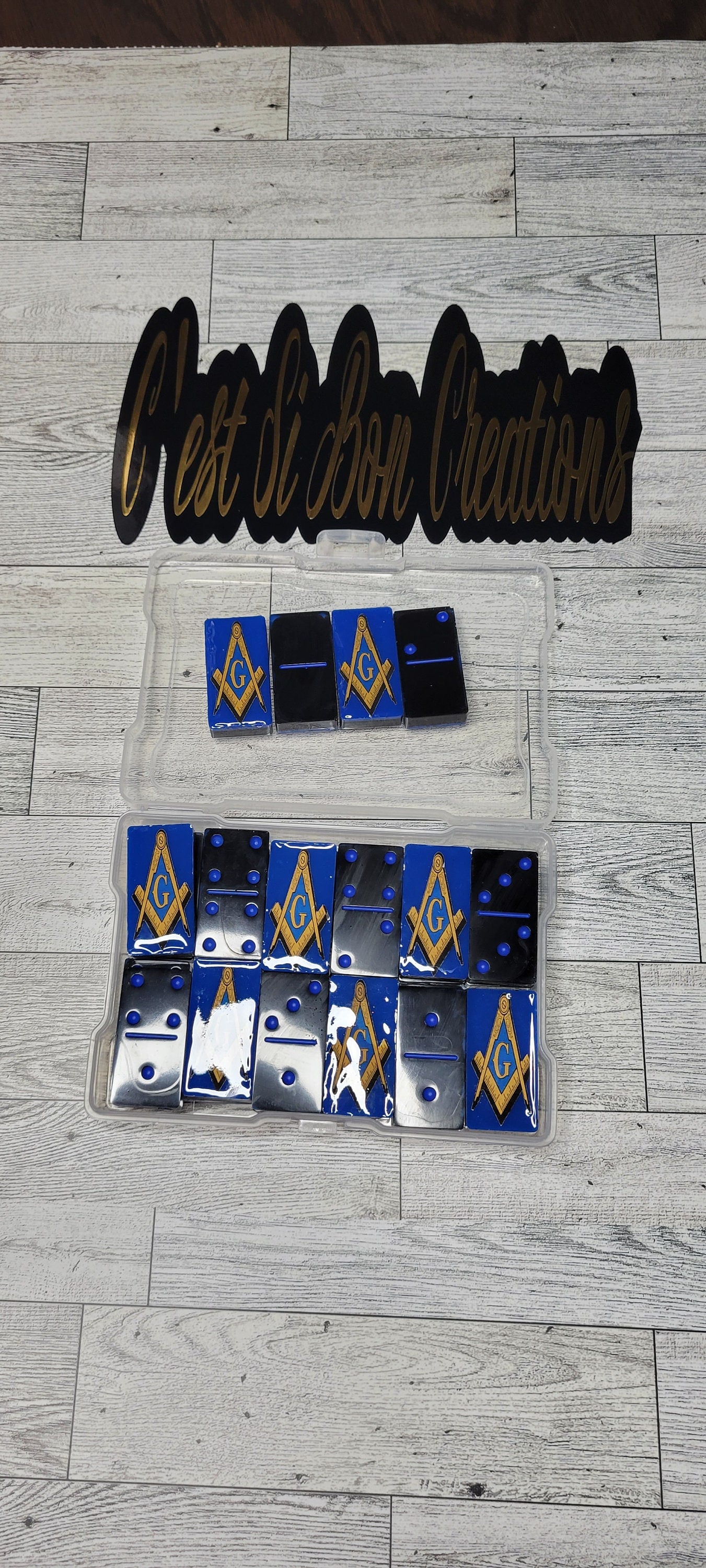 Freemason Resin Dominoes Gift, Mason Dominoes, Personalized Dominos, custom dominos, custom handmade domino sets,